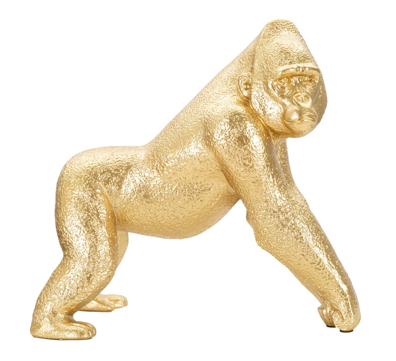Decoratiune, Mauro Ferretti, Gorilla Side, 24.3 x 12.8 x 25 cm, polirasina, auriu - imagine 7